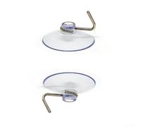 CashMuch Lot de 4 crochets à ventouse pour serviettes et accessoires, sans perçage, en PVC, 3 cm de diamètre, ventouses avec crochet en métal