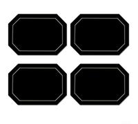 CashMuch Lot de 4 sets de table double face en cuir synthétique, imperméables, résistants à la chaleur, faciles à nettoyer, 43 x 30 cm, pour salle à manger intérieure et extérieure (noir)