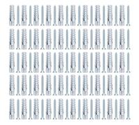 CashMuch Lot de 50 vis autotaraudeuses dentelées et kit de fixation de tube d'expansion M6/M8 en acier au carbone pour cloison sèche et béton