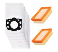 CashMuch Lot de sacs à poussière de rechange pour aspirateur Karcher WD5 WD6 WD4 MV4 MV5 pour aspirateur KFI série 487 2.863-006.0 avec 6 sacs à poussière et 2 filtres
