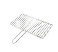 CashMuch Panier de barbecue en acier inoxydable avec poignée pour barbecue en plein air, cuisson du poisson et de la viande (barre verticale 24 x 39 cm)