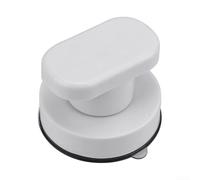 CashMuch Poignée de préhension en ABS avec ventouse pour portes en verre et carrelage, supporte des charges lourdes jusqu'à 5 kg, installation sans perçage, réutilisable et stable (taille S, blanc)
