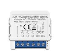 CashMuch Pour module de commutateur intelligent Zigbee 3.0, interrupteur marche/arrêt unique pour 1/2/3 voies, commande vocale, minuterie, double commande, ABS ignifuge, IP20, AC 100-240 V