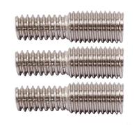 CashMuch Pour vis à double extrémité en acier inoxydable, 7 mm à 6 mm, adaptateur réducteur de filetage 1/4-20 à 5/16-24 boulons de conversion argent (3 pièces)