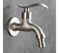 CashMuch Robinet à linge à poignée unique en acier inoxydable pour machine à laver, robinet d'eau froide mural avec mousseur économiseur d'eau, construction en acier inoxydable 304, taille 10 cm