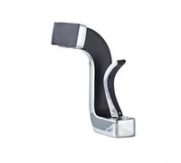 CashMuch Robinet de lavabo à bec cascade pour salle de bain robinet en laiton chaud et froid avec poignée élargie, pour lavabo contemporain de 32 à 40 mm (noir + argent)