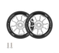 CashMuch Roues de vélo pliantes de 70 mm en alliage d'aluminium et caoutchouc avec vis pour Brompton pour 3Sixty Design à faible friction (argenté)