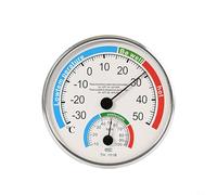 CashMuch Thermomètre hygromètre analogique sans fil à suspendre au mur pour intérieur et extérieur, maison, jardin, laboratoire, atelier, affichage confort, blanc