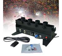 Cashwise Machine de confettis Machine Confetti Canon DMX 512 Contrôleur 4 Holder Confetti Shooter Lancener Machine avec télécommande pour Noël, Effet de scène, DJ Concerts Parties Birthday
