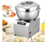 Cashwise Pétrin électrique avec minuterie, idéal pour la préparation de pâte à Pain et à Pizza, en Acier Inoxydable, avec Couvercle en Verre et Panneau Tactile 5KG/11LBS