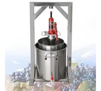 Cashwise Pressoir à Fruits, Presse à cidre en Acier Inoxydable de qualité Alimentaire avec vérin hydraulique, équipement Manuel de vinification de Raisin, broyeur de Fruits pour la Maison 12L