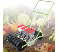 Cashwise Semoir Manuel de précision à Pousser, semoir portatif pour légumes, arachides, maïs et Haricots, épandeur de semences de Jardin, semis simultané, espacement des Plants réglable 4Row
