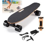 Cashwise Skateboard électrique avec télécommande, Longboard électrique, Moteur de 350 W intégré à la Roue, Vitesse maximale de 22 km/h, autonomie de 8 km, 3 Vitesses, Charge maximale de 80 kg