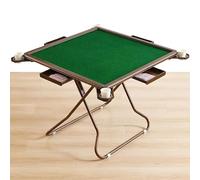 Cashwise Table de Mahjong Pliante, Table de Jeu carrée Multifonction avec Porte-gobelets et Plateaux à jetons, Table de Dominos de Jeu de société Portable pour Mahjong, Poker Blackjack
