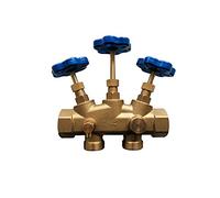 CaSi-Systems PN 10 Bloc de montage 2,54 cm pour adoucisseur d'eau et système de détartrage d'eau - Avec valve de dérivation et robinet d'échantillon - Laiton