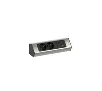 Casia 2K Bloc Multiprises USB A + C, Ecksteckdosenelement, Couleur Acier Inox