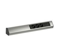Casia 2L Bloc Multiprises USB A + C, Ecksteckdosenelement, Couleur Acier Inox