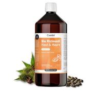 Casida Huile de ricin bio 1000 ml - 100 % pure, naturelle, pressée à froid de qualité bio - pour cils plus denses, sourcils, cheveux, barbe et ongles forts - Croissance des cheveux et brillance