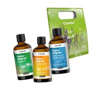 Casida Lot de 3 infusions de sauna populaires avec huiles essentielles 100 % naturelles (air forestier, agrumes, respirer) - Sans parfums synthétiques - 3 x 100 ml