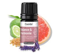 Casida Mélange de parfums Balance & Harmonie avec huiles d'encens, de lavande, de pamplemousse et de bergamote - 5 ml - Huiles essentielles 100 % naturelles - Aromathérapie