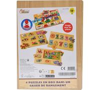 Casier 4 Puzzles Bois Multicolore TU