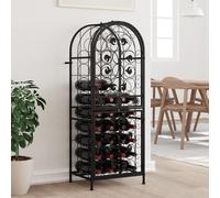 vidaXL Casier à bouteilles Capacité 41 bouteilles en fer forgé Noir 45x36x120 cm