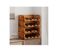 vidaXL Casier à bouteilles 4 pcs pour 16 bouteilles Bois recyclé Marron G