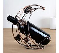 Casier à Bouteilles de vin en Fer de Style élégant, présentoir de Table avec Support à vin Unique, Organisateur de vin en métal Moderne de Couleur Bronze Antique pour Bar, hôtel,