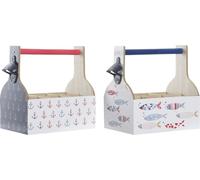 Casier à bouteilles DKD Home Decor Bois coloré MDF 27 x 16,5 x 25,5 cm (2 pièces)