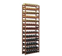 Casier à bouteilles/Étagère à vin SIMPLEX, modéle 5 en bois de pin teinté, pour 91 bouteilles - H 198 x L 72 x P 25 cm
