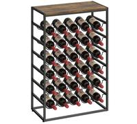 Casier à bouteilles - HOMCOM - 30 bouteilles et 6 niveaux - style industriel - cadre en métal - 59x30x88,5cm - brun rustique
