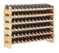 Casier à bouteilles - HOMCOM - 72 bouteilles 6 niveaux modulable superposable cave bars - bois de sapin - 114x28x85cm - naturel