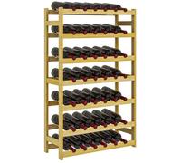 Casier bouteilles vin 42 bouteilles - rack à bouteille en bois 7 niveaux - range bouteille pin verni