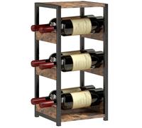 HOMCOM Casier à Bouteilles pour 6 Bouteilles, casier à vin avec Plateau supérieur et étagères ondulées, Style Industriel, étagère à vin pour Cuisine, Salon, 22 x 24 x 49,2 cm, Brun Rustique