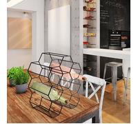 Casier à Bouteilles - Home Deco Factory - Filaire - Nid D'abeille - Noir - H35,8 X L29,5 X P20 Cm