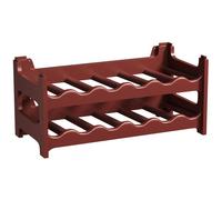 Casier à bouteilles modulable ARTECSIS 12 Bouteilles - Cave à vin en plastique, 60x28x28 cm (LxlxH), Marron - Range bouteille