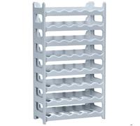 Casier à bouteilles modulable ARTECSIS 48 Bouteilles - Cave à vin en plastique, 60x28x106 cm (LxlxH), Gris Béton - Range bouteille