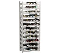 Casier à bouteilles modulable ARTECSIS 72 Bouteilles - Cave à vin en plastique, 60x28x158 cm (LxlxH), Gris Granite - Range