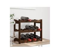 vidaXL Casier à Bouteilles pour 12 Bouteilles, Étagère à Vin avec Rangement, Casier à Bouteilles, Porte-Bouteilles, Moderne, Marron Bois de Pin Solide