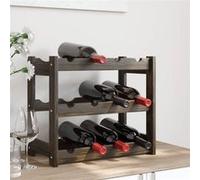 vidaXL Casier à bouteilles Étagère à vin 12 bouteilles Bois de pin solide Noir Moderne