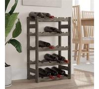 vidaXL Casier à bouteilles – Étagère à vin 20 bouteilles, moderne, gris bois de pin solide