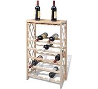 vidaXL Casier à bouteilles en bois de sapin 25 bouteilles 50 cm Marron