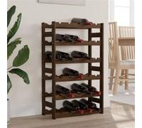 vidaXL Casier à bouteilles pour 30 bouteilles – Étagère à vin en bois de pin solide, marron