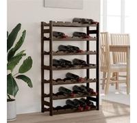 vidaXL Casier à bouteilles 373403 42 bouteilles noir en bois de pin solide