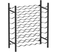 Casier À Vin 48 Bouteilles Métal Noir 64x22x80 Cm Sur Pied Noir