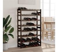 Casier à bouteilles pour 56 bouteilles noir bois pin solide Noir G