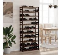 Casier à bouteilles pour 77 bouteilles noir bois pin solide noir G