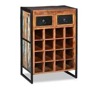 Casier à bouteilles - VIDAXL - Bois massif de récupération - 16 bouteilles - Porte(s) et tiroir(s)