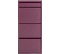 Kare Armoire à Chaussures Design Caruso 3 Plus 1, Baie, 114,5 x 50 x 15 cm, Meuble à Chaussures, étagère à Chaussures, 3 Compartiments pour 6 Paires de Chaussures + 1 Compartiment pour clés, Acier