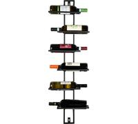 Casier à vin, autonome, porte-bouteilles artisanal - 100x10x35cm, étagère 25x9cm - soudé, noir, métal, pour 6 bouteilles - Porte-bouteilles élégant pour la maison et le bureau
